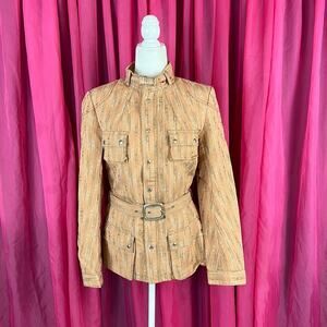 Custo Barcelona Burjack Kushi belted embroidered jacket, NWT size 42 or L